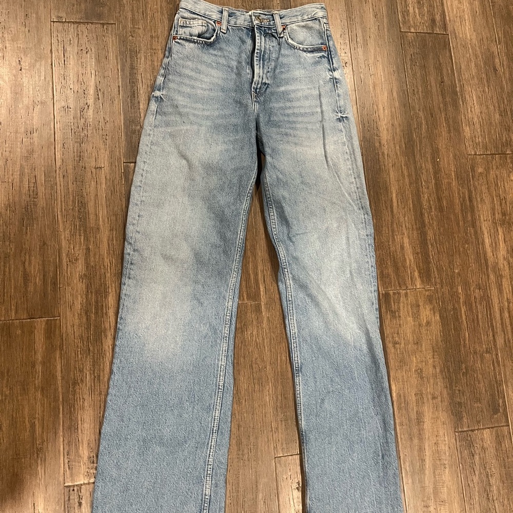 Zara High Rise Women's Jeans full length wide leg